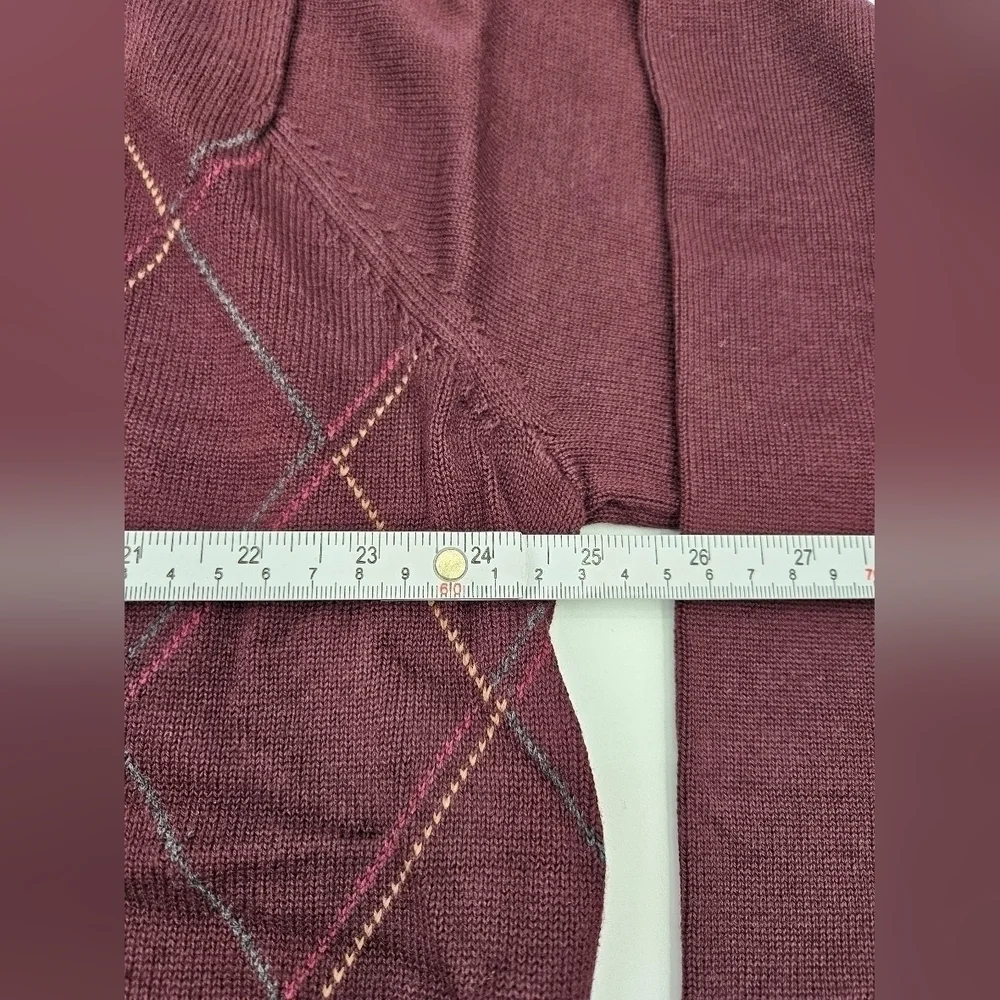 NWT IZOD Burgundy Pullover 100% Cotton Sweater Mens Sz XXL DIAMOND PATTERN